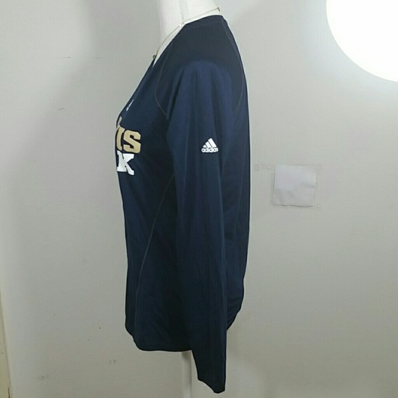 Adidas Climalite UC Davis track Navy long sleeve t-shirt Lightweight Wicking EUC - Picture 2 of 9